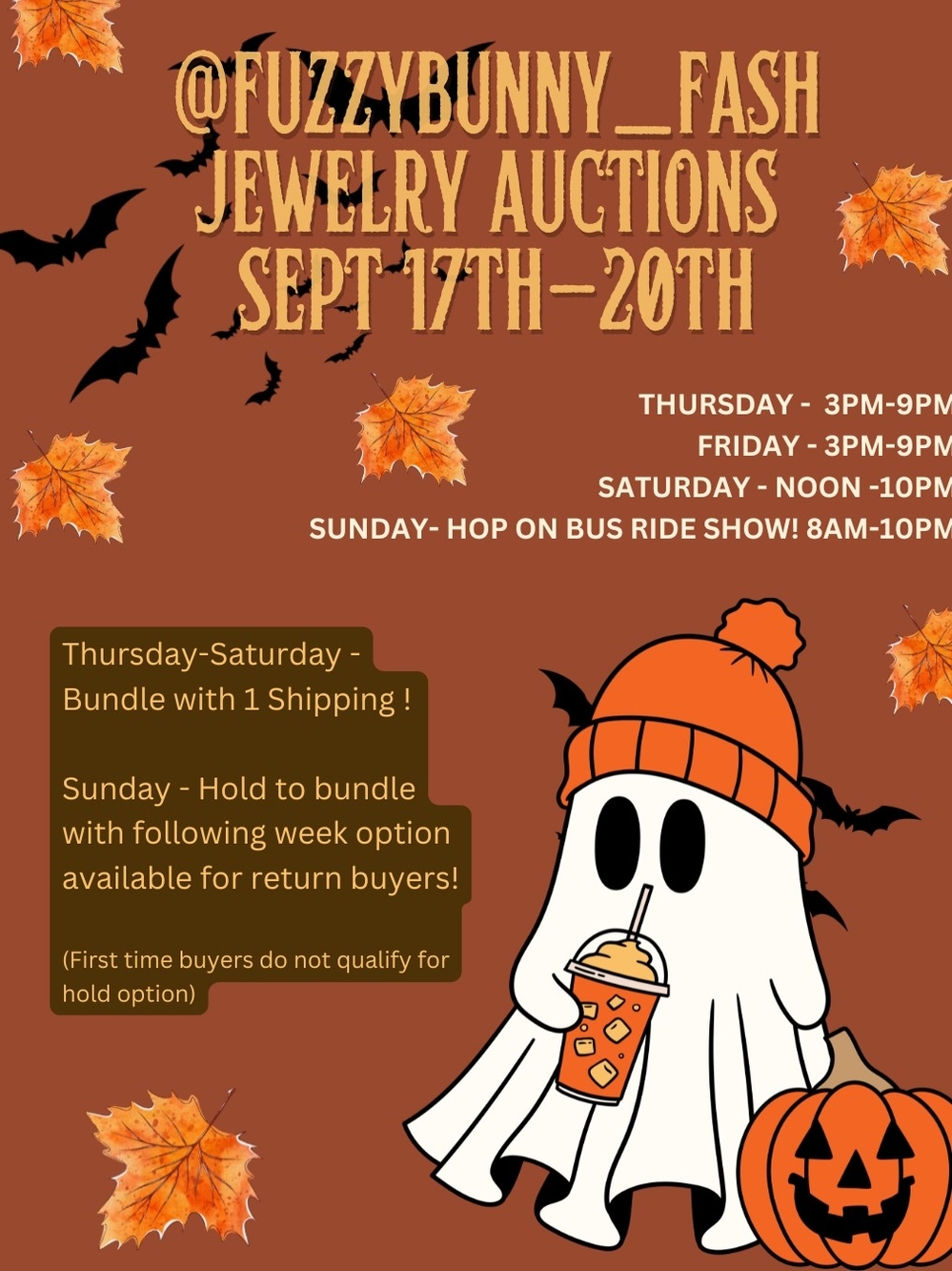 SEPT 17-20 UNLISTED JEWELRY LIVE LISTING! 6.49 Shipping For 3 Days!